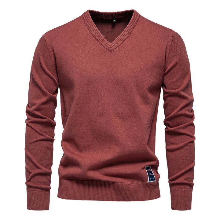 Sweat col V Arthur pour Homme | Coton mélangé, coupe slim ajustée 0