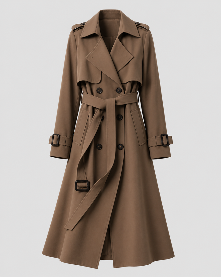 Trench Camille Femme Ceinturé | Boutonnage Croisé, Coupe Longue 1