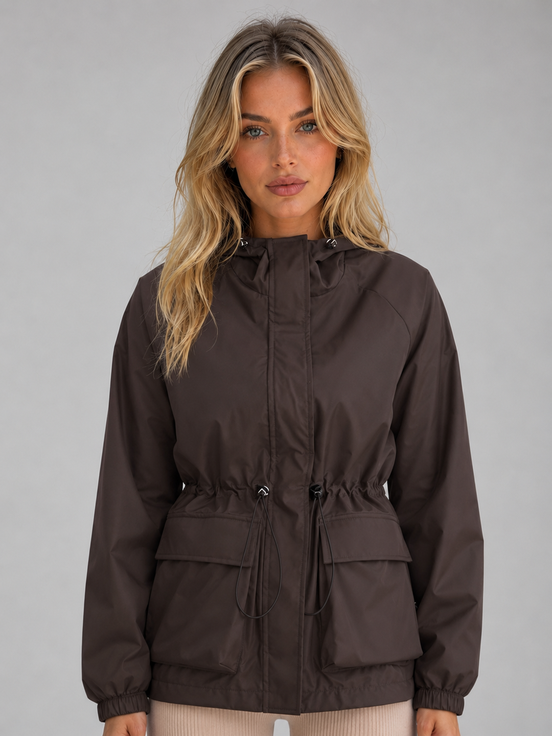 Veste de Pluie Iris Femme à Capuche | Déperlante, Coupe-Vent, Mi-Longue 0