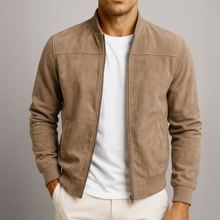 Veste en Cuir Suédé Simon | Silhouette Épurée, Urbaine Homme 0