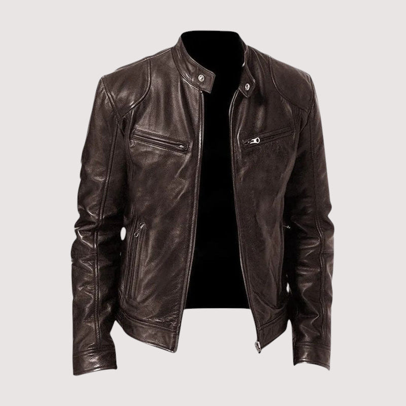 Veste en Cuir Romain | Coupe Ajustée et Intemporelle pour Homme 1