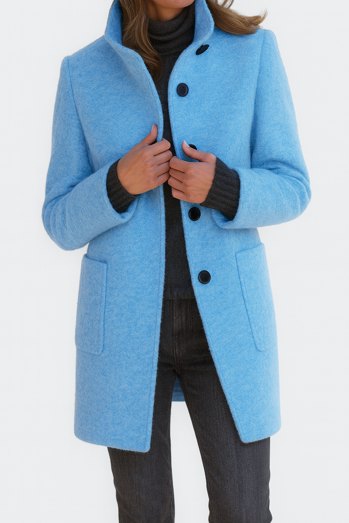 Veste Nina Femme en Laine Mélangée | Col Montant, Coupe Droite 9