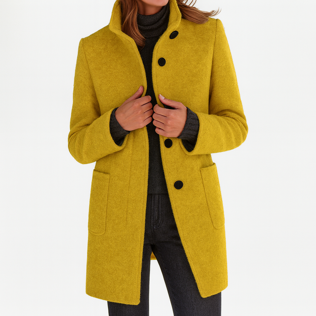 Veste Nina Femme en Laine Mélangée | Col Montant, Coupe Droite 10