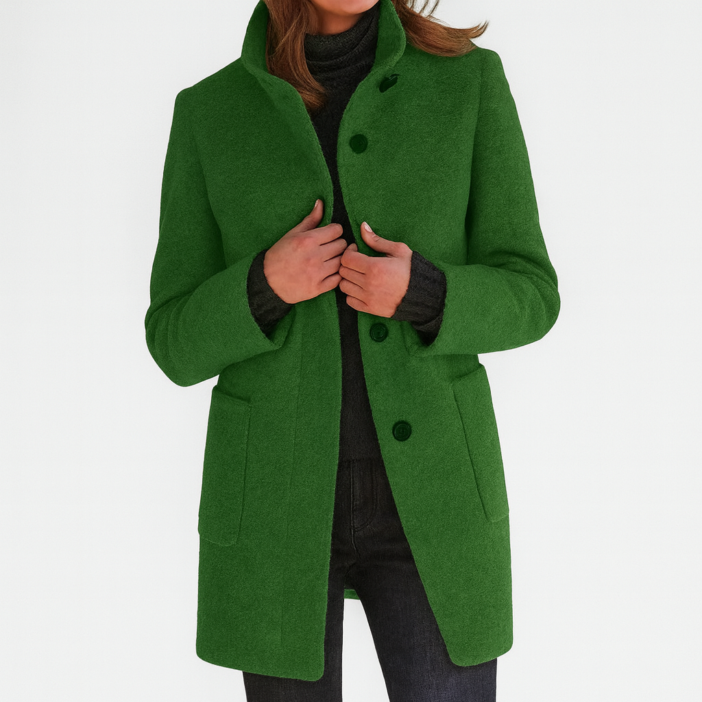 Veste Nina Femme en Laine Mélangée | Col Montant, Coupe Droite 3