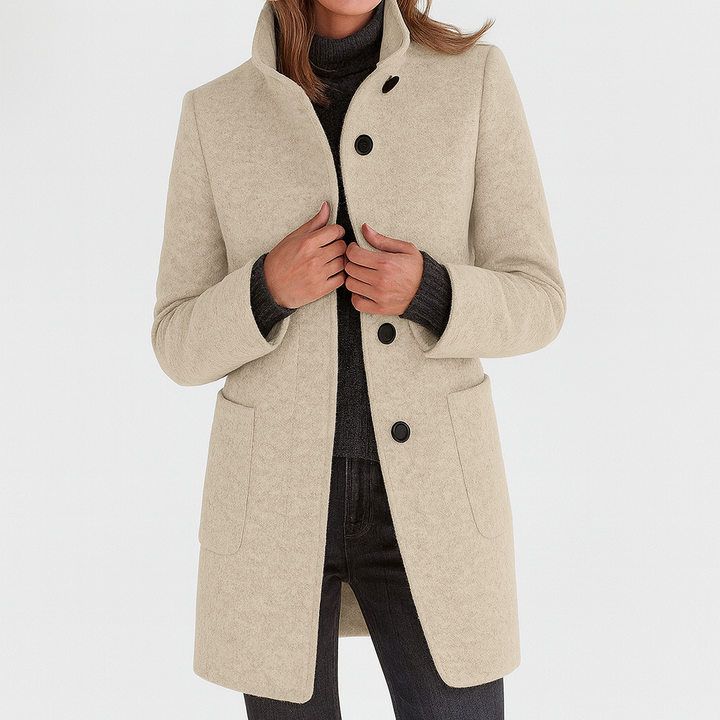 Veste Nina Femme en Laine Mélangée | Col Montant, Coupe Droite 8