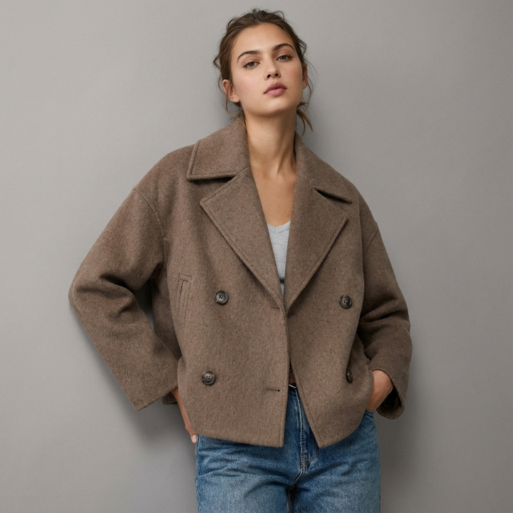 Veste Courte Alice Femme | Double Boutonnage, Revers, Coupe Droite 0