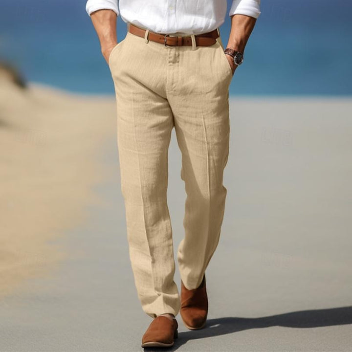 Pantalon en Lin Premium Victor | Passants Ceinture, Élégance Estivale 2